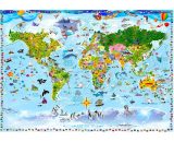Fotomurale adesivo - World Map for Kids, 294x210 IT-ART-A1-SFT1490sam 5901493565067