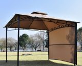 Merax - Gazebo da giardino Tenda a baldacchino per esterni con tenda da sole estensibile, rivestimento idrorepellente, per feste in giardino, patio, MERAX 4260647135008 MX285595AAA