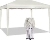 Gazebo 3x3 Foldable Waterproof Resealable Garden Awning With Bag tre color Beige - Woltu PVL0002be