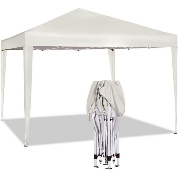 Gazebo 3x3 Foldable Waterproof Resealable Garden Awning With Bag tre color Beige - Woltu PVL0002be