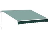 Outsunny Tenda da Sole Avvolgibile Manuale Esterno Tessuto di Poliestere 2.5 × 2m Verde 100110-005G 8056644020425